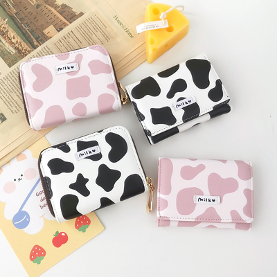 Women's Cute Wallet Cow Print PU Leather Business Card Holde