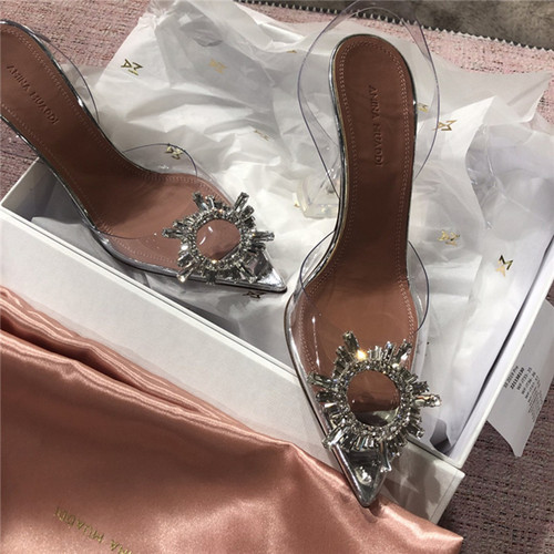 Luxury Sandals Women Pumps Transparent PVC High Heels Shoes