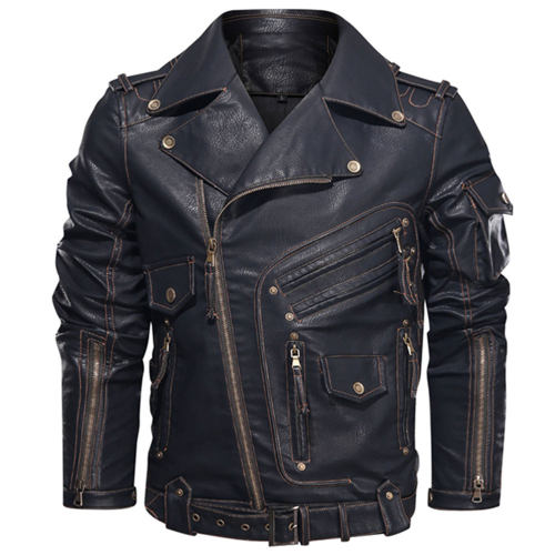 Winter Mens Leather Jacket Men Fashion Motorcycle PU Leather
