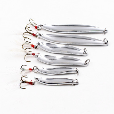 1 PCS 5g-21g Metal Silver Sequins Fishing Lures Spoon Lure H