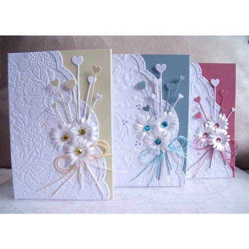 Metal Cutting Dies Stencil 3D Heart Flower Hollow Frame Back