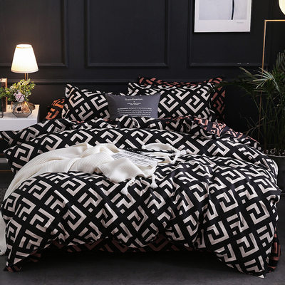 Luxury Black Bedding Set Queen King SIngle Full Size Polyest