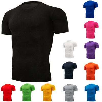 Quick Dry Running Men's Compression T-shirt Breathable Footb
