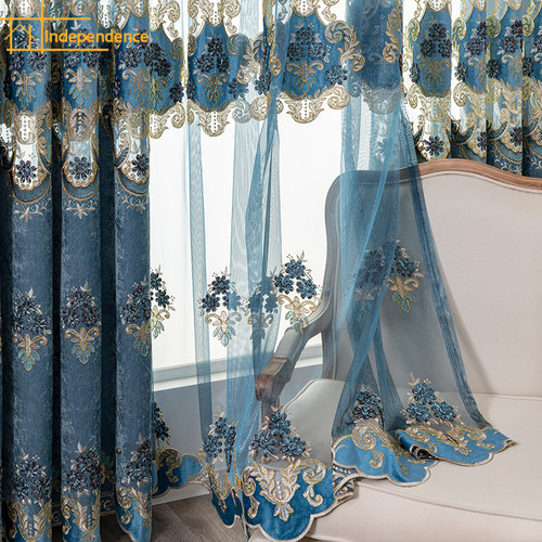 Chenille European Curtains 2021 Blackout Bay Window Water-so