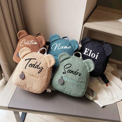 Personalised Bear Backpacks Custom Name Portable Children Tr