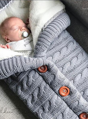 Warm Baby Blanket Knitted Newborn Swaddle Wrap Soft InfantSl