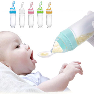 90ML Safe Newborn Baby Feeding Bottle Toddler Silicone Squee