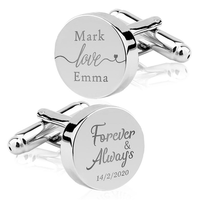 Engrave Initial Cufflinks for Wedding Birthday Groomsmen Gif