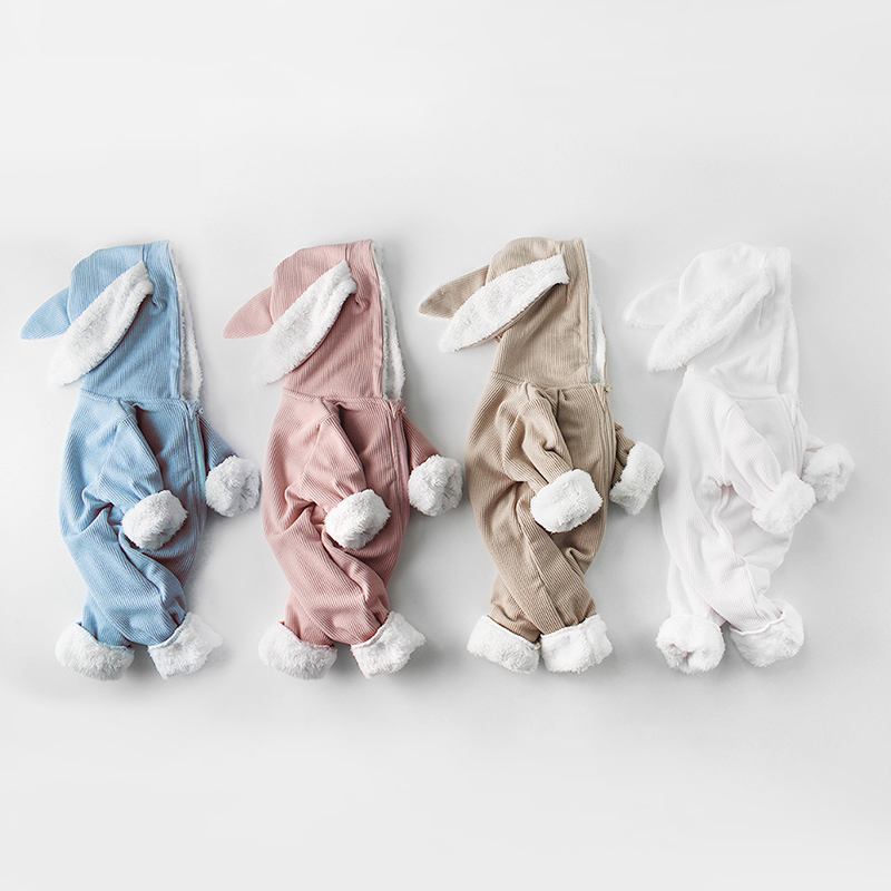 Winter Baby Rompers Newborn Boys Girls Clothes Rabbit Ear Ho