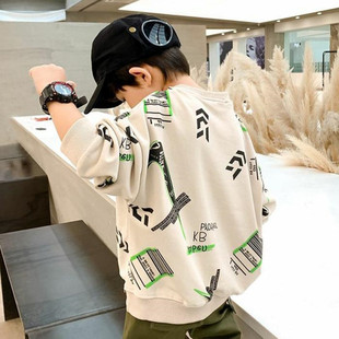 Boys 2022 Fashion Autumn Winter Top Long Sleeve Sweatshirt T