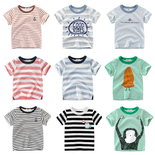 Boys T Shirt Short Sleeves Cotton Tops Girls Baby Children C