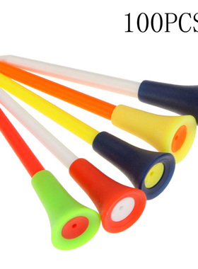 100 Pcs/Pack Plastic Golf Tees Multi Color 8.3CM Durable Rub