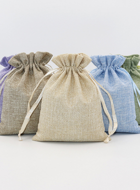 5Pcs/lot Linen Cotton Gift Bags Packing Jewelry Drawstring P