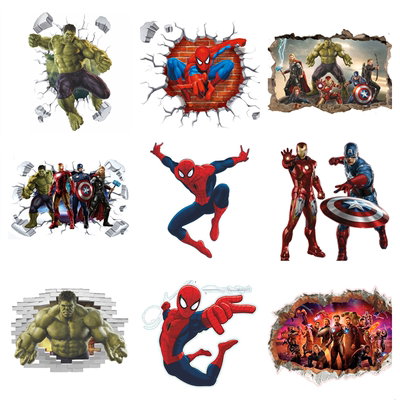 3D Hulk Spiderman Wallpaper Sticker For Kid Room Baby Boy Be