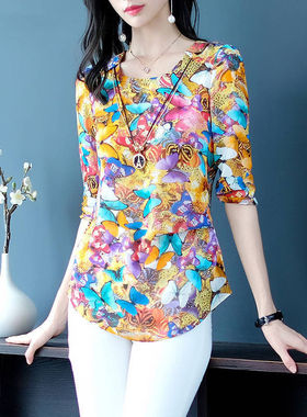 Plus size Tops Chiffon Blouse Women Short sleeve Tunic Summe
