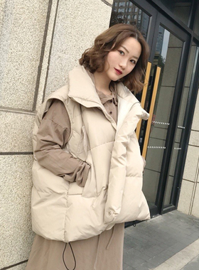 Loose Women's Sleeveless Jackets Solid Turn Down Collar Ladi