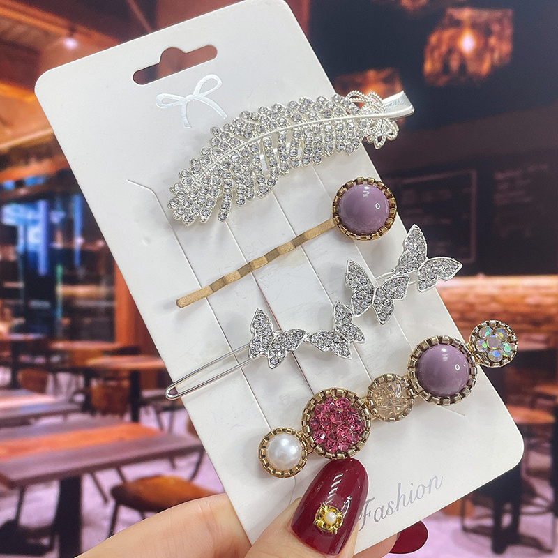 1 Set Fashion Pearl Flower Crystal Hair Clips For Women 2022