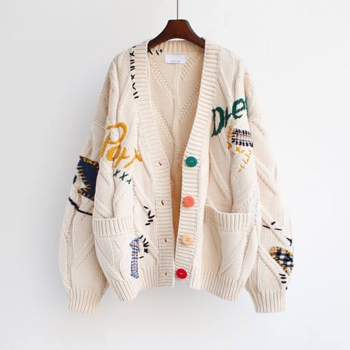 Autumn Winter Women Cardigan Warm Knitted Sweater Jacket Poc