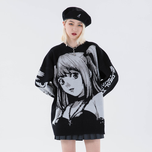 2022 Knit Kawaii Anime Sweater Winter Goth Cothes Oversized