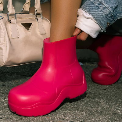 nd Design Modern Fashion Ankle Rainboots Elastic Waterproof