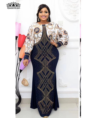3 Colors African Quantity Original Long Dress Bat Sleeve  Fa