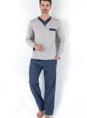 2 Pieces Sleepwear Set for Men - Nightgowns Pyjamas Sleepshi