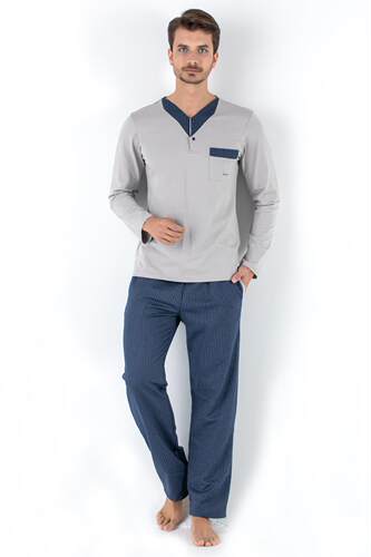 2 Pieces Sleepwear Set for Men - Nightgowns Pyjamas Sleepshi