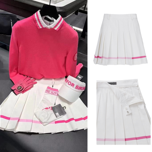 Spring/summer 2022 Women's new White printed pleated skirt G