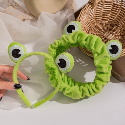 Funny Frog Makeup Headband Wide-brimmed Elastic Hairbands Cu