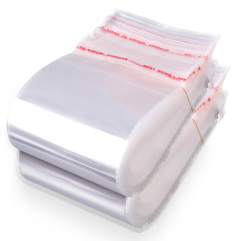 100pcs Transparent Plastic Bags Self Adhesive Sealed Bag For