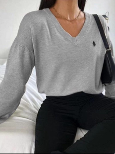 New v-neck loose Harajuku oversized sweater women 2021 sprin