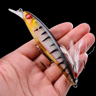 1PCS Laser Minnow Fishing Lure 11CM 13G pesca hooks fish wob