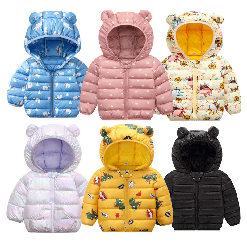 Baby Girls Hooded Down Jackets For Kids Coats Autumn Boys Ca图片