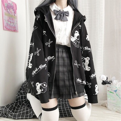 Gothic Coat Sweatshirt Women Fashion Spring 2021 Clothes Ins