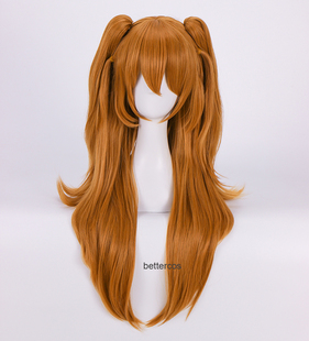 EVA Asuka Langley Soryu Cosplay Wigs Long Orange With 2 Pony