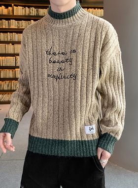 Sweater Mens Winter Thick Warm Cashmere Turtleneck Men Knitt