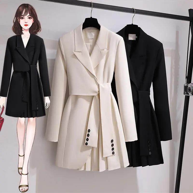 Fashion Trench Coat Dress Women 2021 New Spring Autumn Windb
