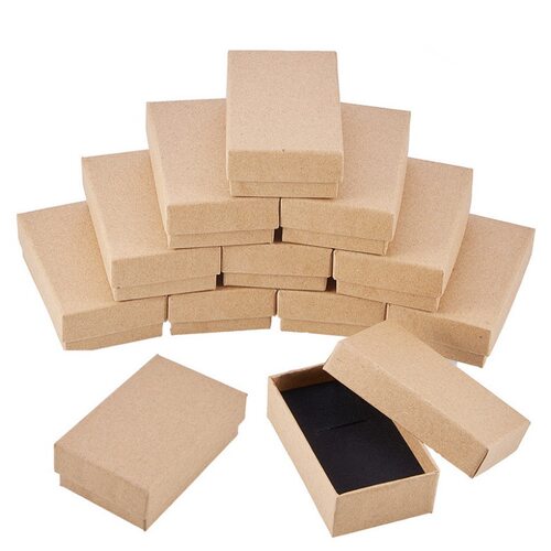 pandahall Cardboard Jewelry Set Box for Ring Necklace Rectan