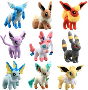 TAKARA TOMY Pokemon plush Eevee Sylveon Flareon Jolteon Umbr