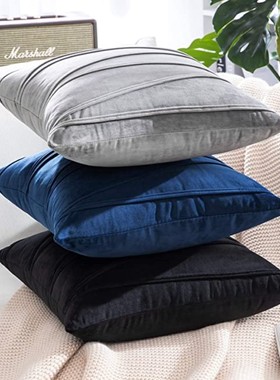 Inyahome Velvet Cushion Cover Pillowcase Solid Color Pillow