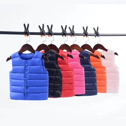 Winter Children Warm Vest For Boys Girls Solid Color Down Co
