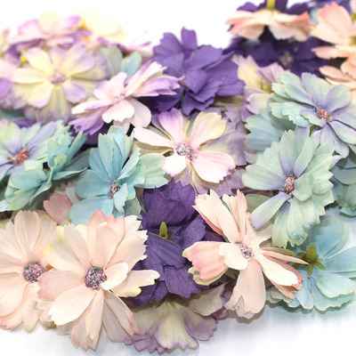 Hot 50 pieces of 4.5 cm daisy flower head mini silk artifici