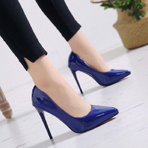 Spring patent leather stiletto women's single shoes pointed