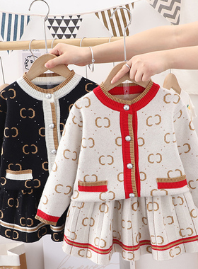 Kid Clothes Girls 2pcs knitted Sweaters Set Autumn Winter Pr