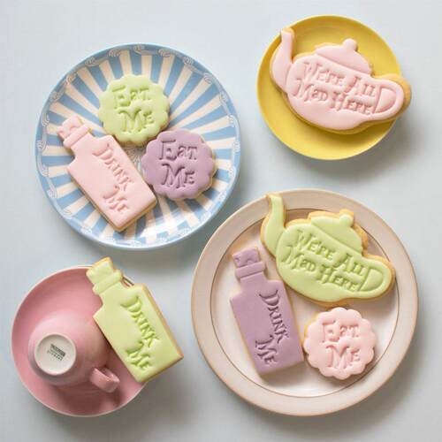 Eat Me Cake Cutter Alice In Wonderland Crazy Teapot Drink Me