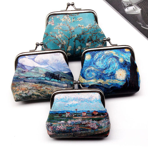 Vintage Women Printing Coin Purses Girl Hasp Zero Wallet Lad