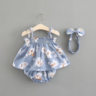 Newborn Baby Girls Clothes Sleeveless Dress+Briefs 2PCS Outf
