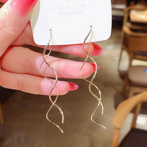 pearl love tassel earrings ladies long style wild face thin