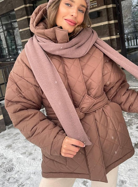 Fandy Lokar Loose Casual Hooded Parkas Women Fashion Thick C