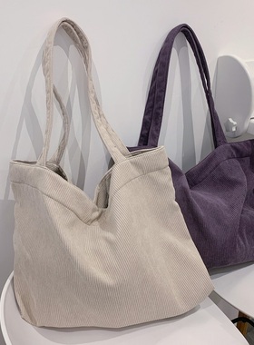 Corduroy Bag for Women 2022 Shoulder Bags Shopper Girls Hand
